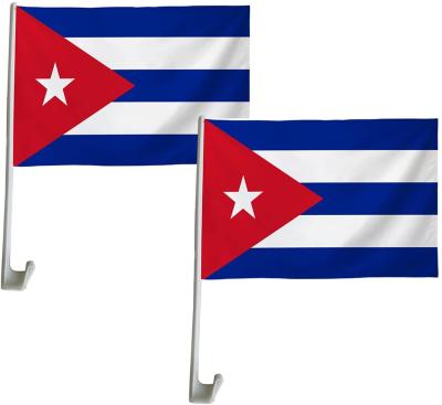 China CUSTOM 18 inch X12 Inch Flag Car Flag Cuba Double Sided Outdoor Cuban Custom Flags With Pole for sale