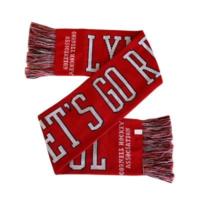 China Wholesale Acrylic Long Knitted Jacquard Custom Design Soccer Fans Soccer Club Scarf With Your Own Logo for sale