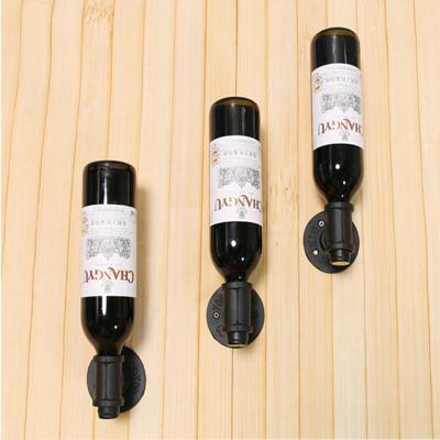 China Factory Direct Viable Turned Black Hanging Wine Rack Metal Wine Display Bottle Holder for sale