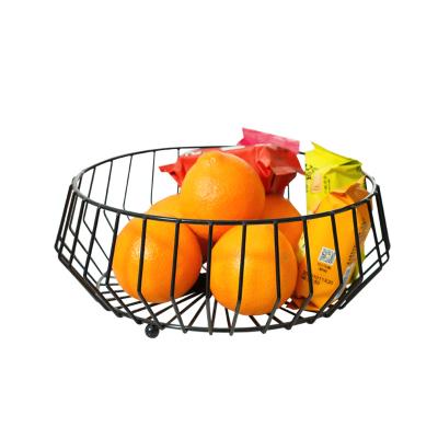 China Iron Vegetables Or Fruit Basket Rack Stand Bowl Shelf Viable Stored Display Rack For Kitchen for sale