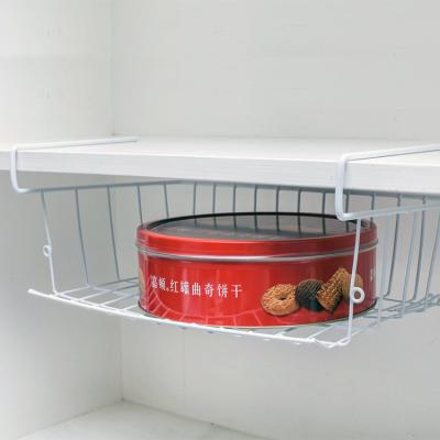 China Wholesale Sustainable Covered Metal Basket Under Cabinet Laundry Organizer Shelf For Kitchen And Wardrobe for sale