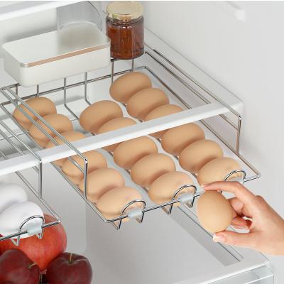 China Wholesale Viable Metal Basket For Egg Storage Rack Drawer Fridge Egg Rack for sale