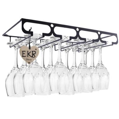 China Sample Stocked Available Hanging Wine Glass Stands Cabinet Wine Glass Hanging Rack Upside Down for sale