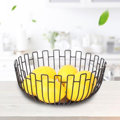 China Metal Wire Mesh Bowl Organizer Kitchen Storage Fruit Basket Countertop Creative Viable Iron Gold Vegetable Fruit Basket for sale