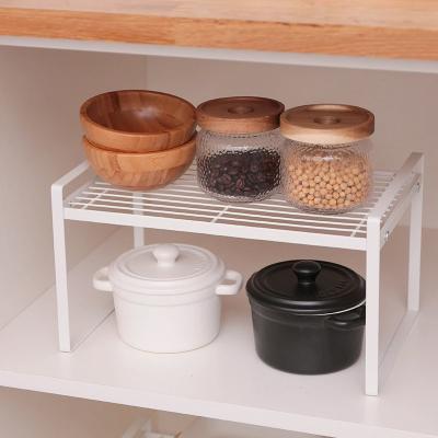 China Viable European Style Kitchen 2 Tier Metal Wire Shelving Household Seasoning Sauce Table Bottle Cans Spice Rack Storage for sale