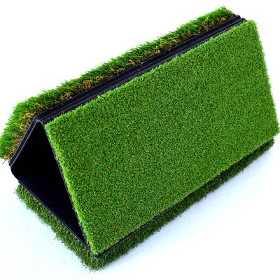 China Durable Wholesale Portable Folding Mini 3 in 1 Tri Turf Golf Hitting Mat for sale