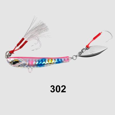 China 3D Eye OEM ODM Peche Lures Metal Vertical Tackle Bait 3D Eye Wobbler Spinnerbait Bream Fishing Lure for sale