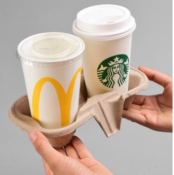 China Biodegradable paper cup holder made of sugarcane pulp is widely used in the catering industry and has the advantages of environmental-protect for sale