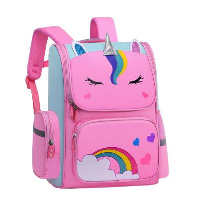 China Raincoat made in China oxford fabric unicorn cartoon kids baby kindergarten bagpack school bag for kids for sale