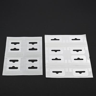 China Waterproof Custom Recyclable Fold Packaging Cardboard Hook Hang Tabs Tags Euro Boxes Self Slot Hole Adhesive Plastic Hang Tab With Box for sale