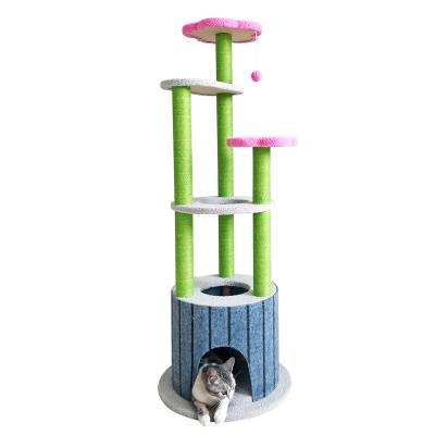 China 2022 Viable High Quality Luxury Wooden Large Flower Cat Trees Large Cat Trees For Pets Or Pet Accessories for sale