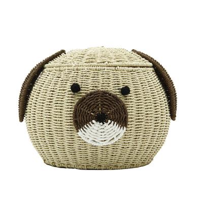 China Wholesale Viable High Quality Animal Style Rope Storage Durable Paper Basket With Lid for sale