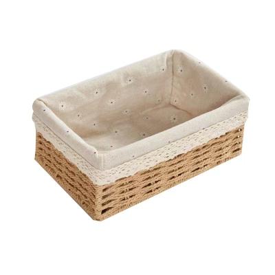 China Multi-Functional High Quality Decorative Storage Viable Storage Organizer Hand - Vellum Paper Rope Storage Basket for sale