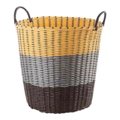 China Hot Modern Simplicity Turned Furniture Toy Clothing Laundry Bag Storage Basket Rattan Woven Collapsible Laundry Hamper for sale