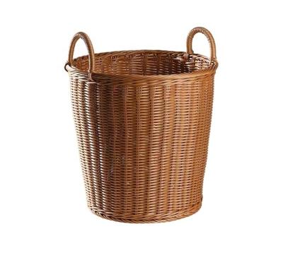 China Simplicity PP Modern Hot Selling Plastic Storage Basket Dirty Clothes Organizer Rattan Woven Washable Laundry Basket for sale