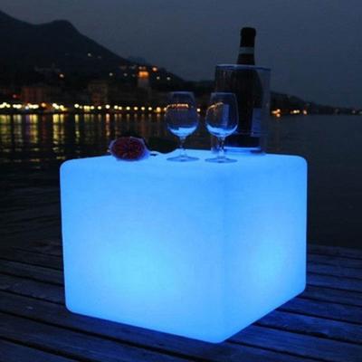 China Modern quality led furniture modern outdoor furniture led cube table and chair for sale for sale