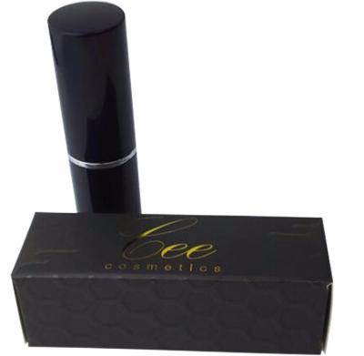 China Recyclable Black Matte Paper Gold Stamping Custom Lipstick Packaging Box for sale