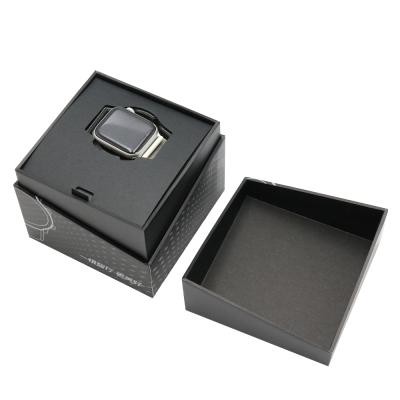 China Black Custom Logo Gift Paper Packaging Cardboard Luxury Watch Box for sale