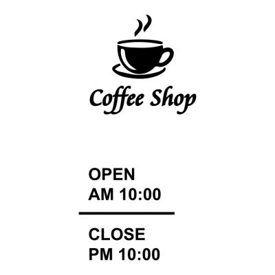 China Small Cafe Window Decoration Glass Vinyl Sticker Custom Printing Designs for sale