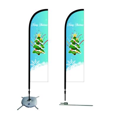 China Health Care Institutes Promotional Custom Printed Outdoor Advertising Feather Flag Swooper Christmas Flying Flag for sale