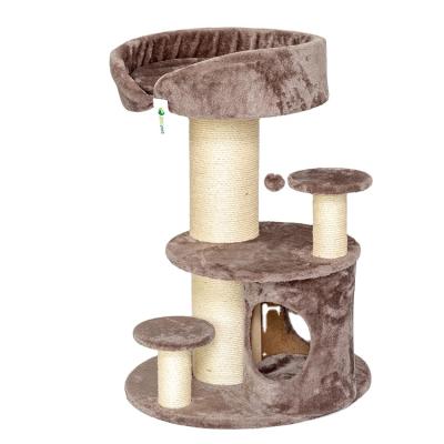 China RL Stocked Sell Well New Type Large Tower High Quality Cat Tree Wooden Scratcher Cat Furniture for sale