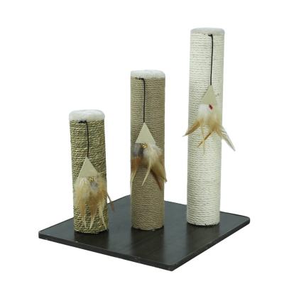 China Pet Stored Cat Scratch Post Vertical Relipet Sisal Cat Jumping Scratcher Toy Cat Tree for sale