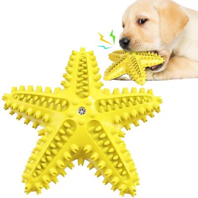 China New Amazon Stocked Relipet Starfish Sucker Floating On Water Dog Molar Squeaker Chew Toy Dog Toothbrush for sale