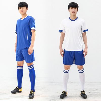 China Fabric: 100% Breathable Polyester Plus Football And Football Logo Printing Soccer Jerseys Uniform Color Mens Size Customized for sale