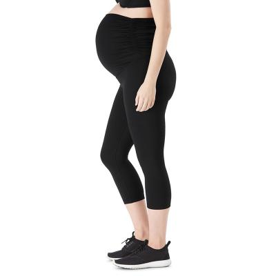 China Radiation Protection Womens Yoga Pants Cotton Maternity Cropped Pregnant Shorts And Capris Leggings for sale