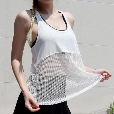 China Breathable Mesh Yoga Vest Fitness Tops Beautiful Back Quick Dry Running Clothing for sale