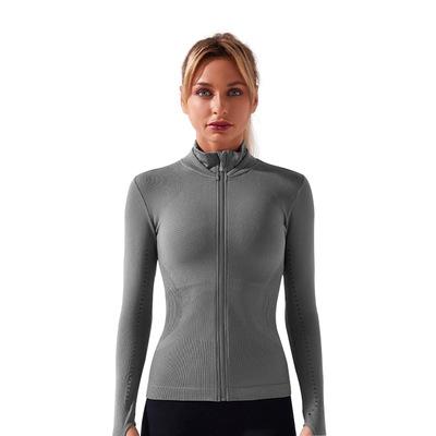 China Yoga Antibacterial Seamless Women's Winter Jackets Warm 2020 Style Border Warm Sports Zipper Zipper Stylish Woman Jacket for sale