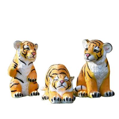 China Other Custom Resin Tiger Statue Hand Painted Simulated Tiger Sculpture Animal Sculpture for sale