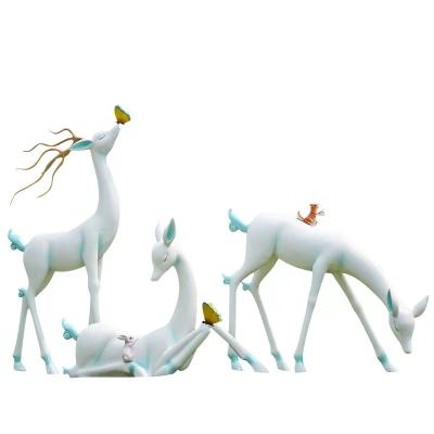 China Other Customized Deer Statue Zoo Decoration Life Size Animal Sculptures Simulated Deer Animal Sculptures for sale