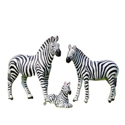 China Other Zebra Sculpture Outdoor Decor Colored Fiberglass Zebra Statue Simulation Zebra Animal Sculpture for sale