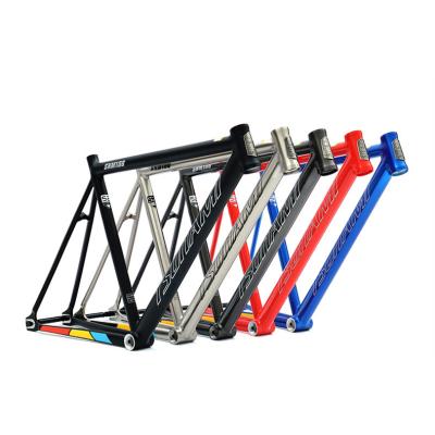 China Aluminum frame 700C single speed track bike frame 700C fixie single track bike frame and fork aluminum frameset for sale