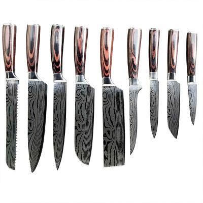 China 2022 Stainless Steel Chef Kitchen Knife Set Multifunctional Viable Cooking Knife Professional Kitchen Tools Set for sale