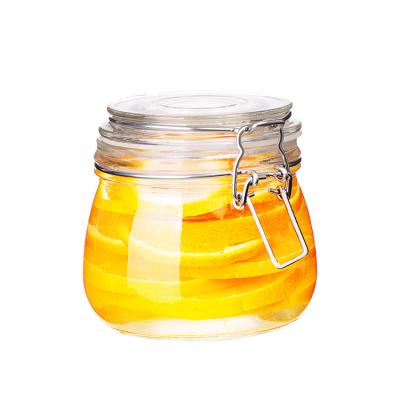 China Viable Customizable Food Jar Honey Lemon Passionflower Edible Passion Flower Glass Sealed Bottle With Lid Small Household Storage Jar for sale