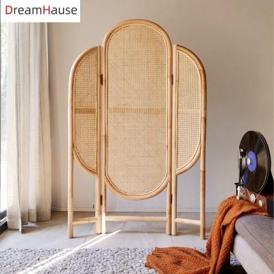 China Nordic Retro Rattan Traditional Furniture Dreamhause Indonesia Room Divider Screen Hotel Living Room Entrance Bedroom Occlusion Divider Screen for sale