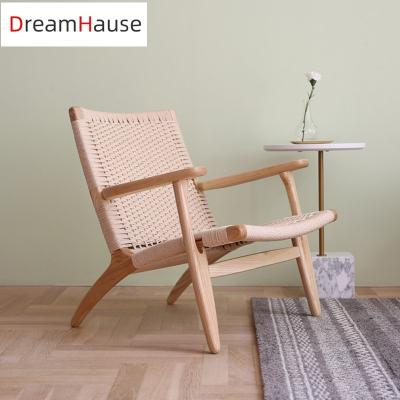 China Wooden Sofa Chair Rattan Nordic Solid wood+rope Rattan Dreamhause Solid Light Luxury Balcony Lounger Living Room Chair Table Set for sale