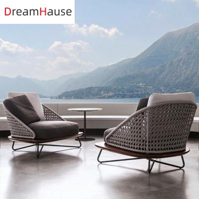 China Metal Frame + Single Rattan Sofa Set With Aluminum Frame Sofa Chair Swimming Pool Garden Patio Rattan Dreamhause Outdoor Villa Hotel Rattan for sale