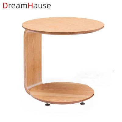 China Dreamhause Coffee Table Designer Round Balcony Leisure Coffee Table Corner Modern Solid Wood Bedside Table Small for sale