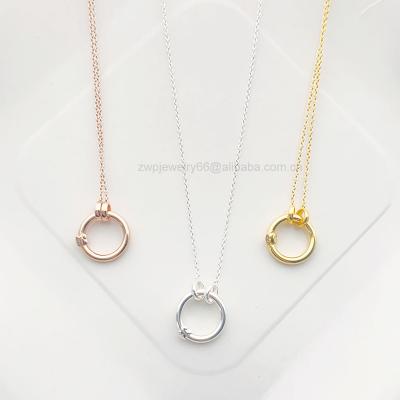 China CLASSIC Fashion S925 Sterling Sliver Spanish Touses Bear Pendant Necklace With Open Ring With Original Logo For Women's Luxury Jewelry for sale