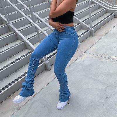 China Autumn Skinny Casual Women's Jeans Fashion High Waist Solid Color Solid Color Street Wear Jeans Pants for sale