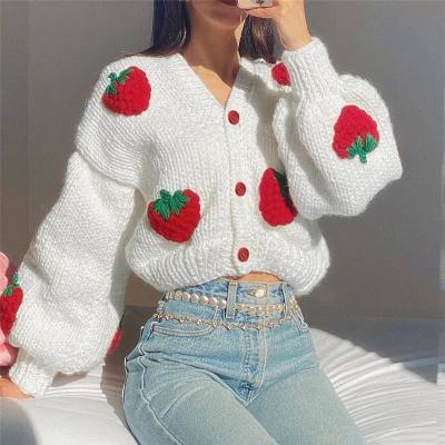 China Sustainable Design High Quality Luxury Women Knitted Loose Casual Coat With Lantern Sleeve For Fall Winter for sale