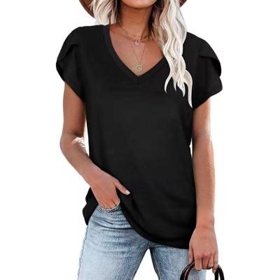 China Other High Quality Women Pure Color Plus Size Casual Loose Short Sleeve T-Shirt for sale