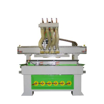 China Wood Acrylic Cutter China Jinan 1325 PVC Engraving 4 Head 4 Axis Process ATC Woodworking CNC Router 4x8ft With Vacuum Table for sale