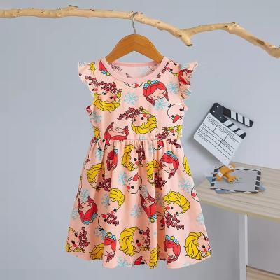 China Wholesale High Quality Kids Girls Dress Anti-wrinkle 100% Cotton Summer Girls Sleeveless Dresses 2-12 for sale