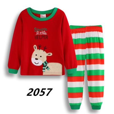 China Christmas Snowman Pattern Cotton 100% Cotton Long Sleeve Pants Girls Pajamas for sale