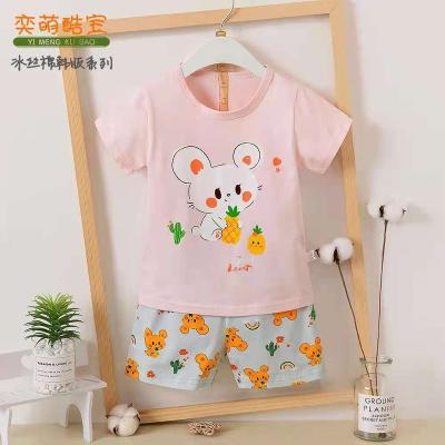 China Casual Cartoon Pattern Kids Boys T-shirt Children Short Sleeve Pajamas Kids for sale