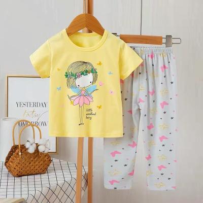 China Modern Design Boys Kids Sleepwear Short Sleeve Children Nightgowns Cotton Kids Pajamas 2pcs Set Breathable for sale